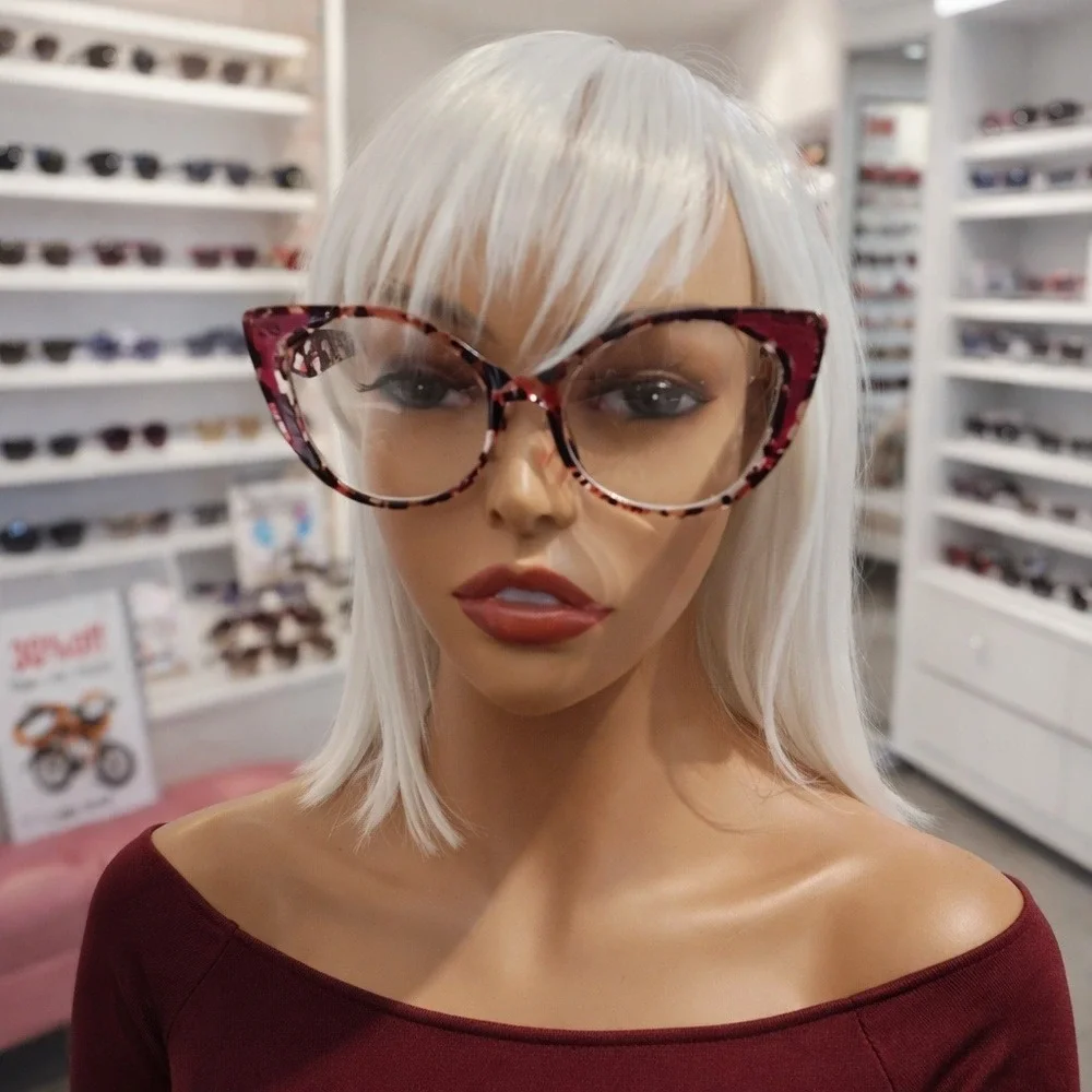 Womens Oversized Cat Eye‎ Glasses Pink Purple Tortoise Shell Fashion Eyewear